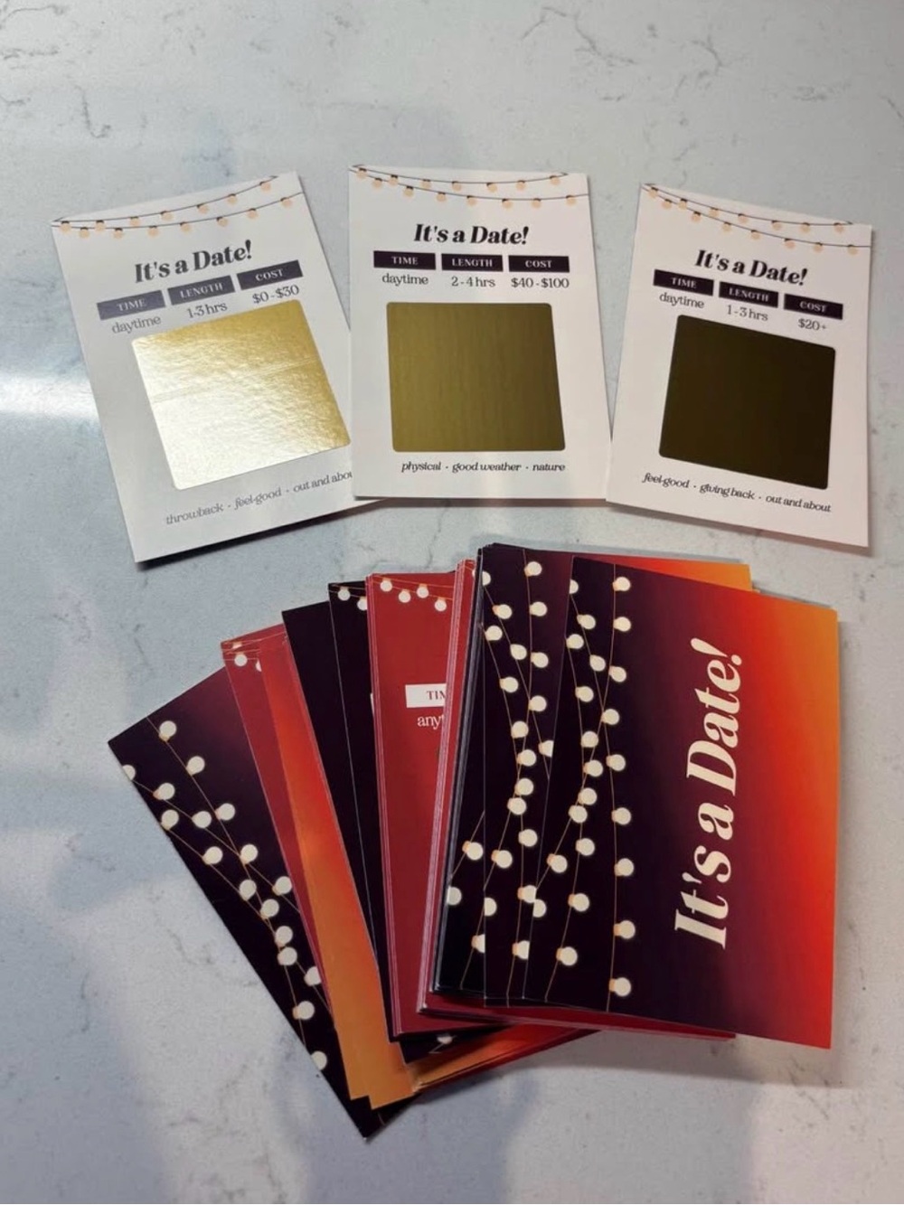 It's a Date! Deck of Date Idea Cards - Sunset Red & Gold